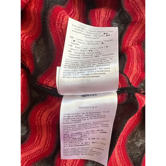 Missoni Red and black mesh Cardigan  Zig Zag Chevron Large Italian - Picture 10 of 10